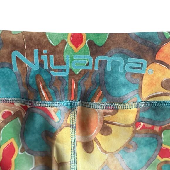 Niyama Leggings Small Multicolor Floral Bohemian Hippie Boho - Picture 4 of 11